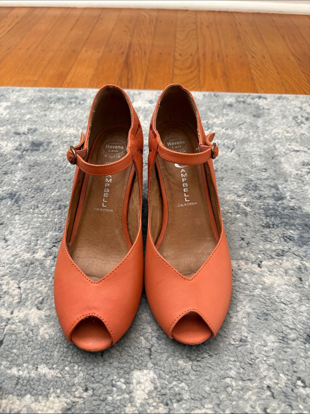 Jeffrey Campbell Regina Peep-toe Wedge, Orange, Women’s 7.5z
